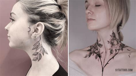 feminine womens front neck tattoos|40 Best Neck Tattoos for Women in 2023